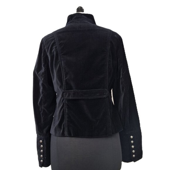 Oasis Gothic Military Edwardian Velvet Velour Holiday Party Jacket Blazer Sz L - Picture 3 of 15